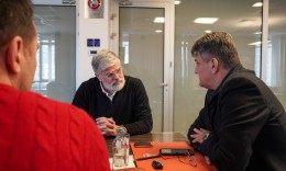 Aljosha Asanović at a meeting in FFM with Masar Omeragic and Gjorgi Hristov
